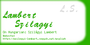 lambert szilagyi business card