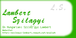 lambert szilagyi business card